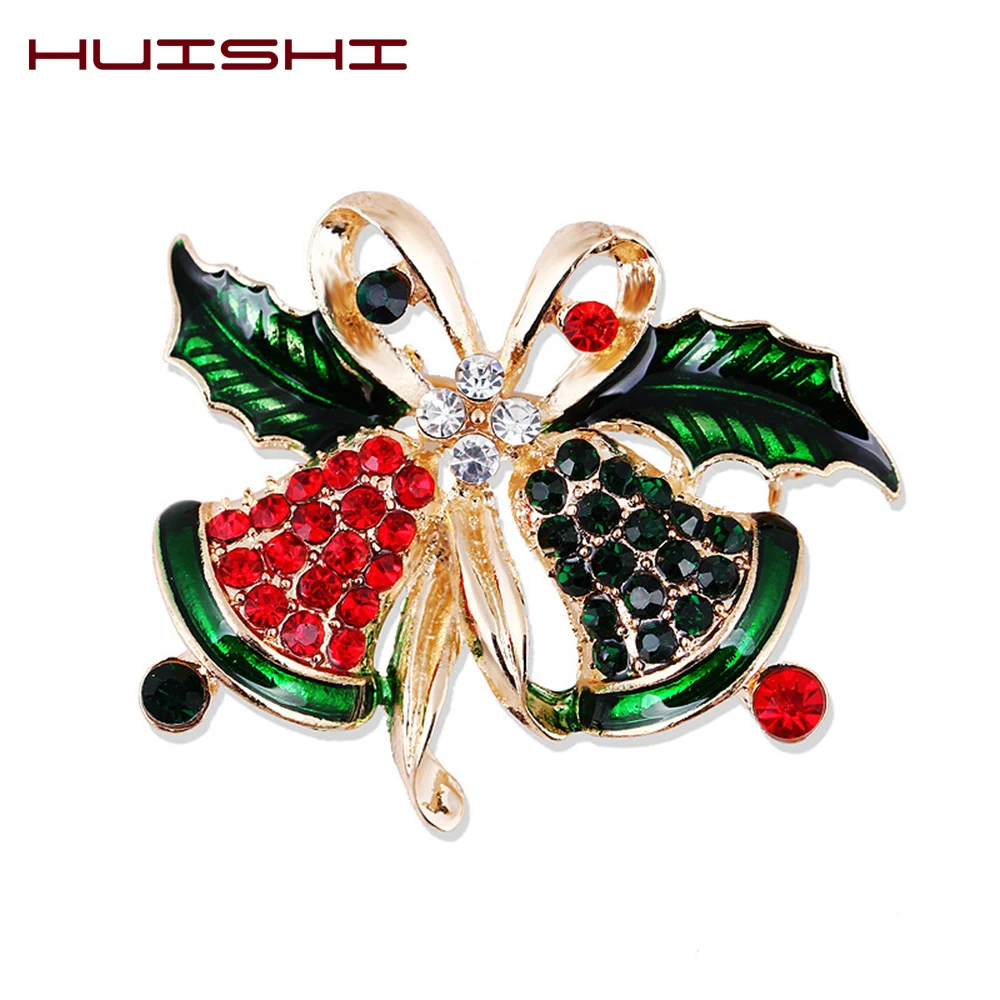 

HUISHI Christmas Bell Brooch For Men Women Christmas Brooches Suit Pins Vintage Creative Gift Jewelry Coat Dress Accessories