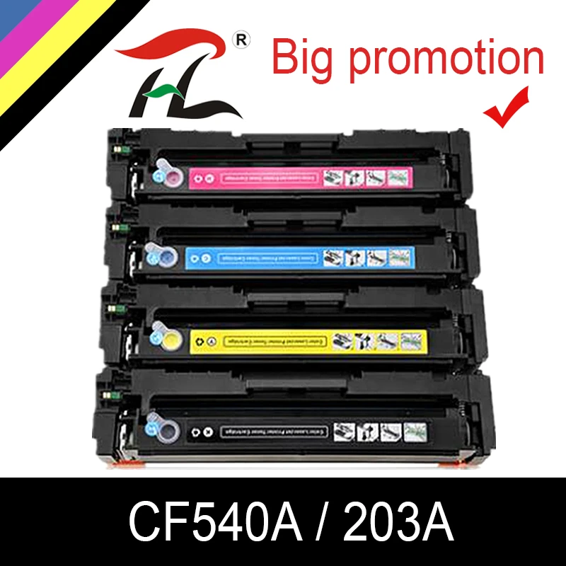 HTL compatible 203a Toner Cartridge for HP CF540a CF541a CF542a CF543a M254dw 254nw MFP M281cdw 280nw