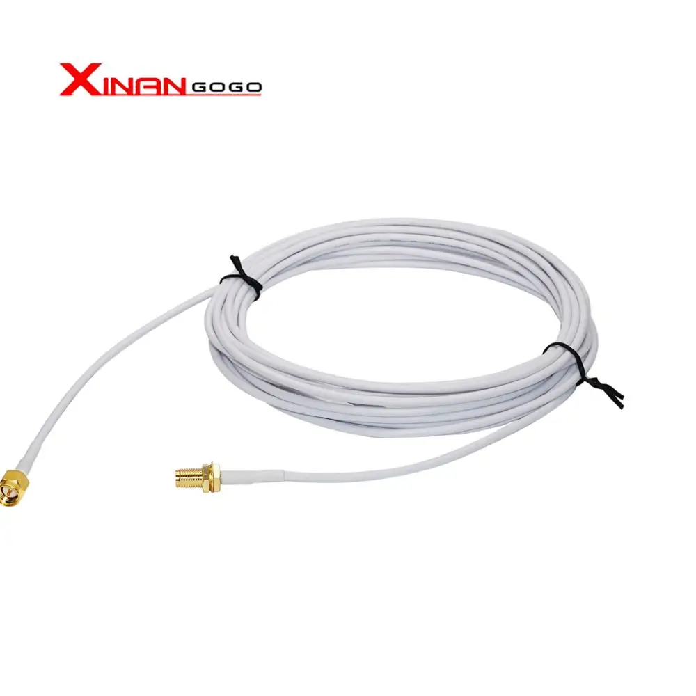 Xinangogo SMA Male to SMA Female Connector RG174 White Color 15CM-5M RF Coaxail Cable