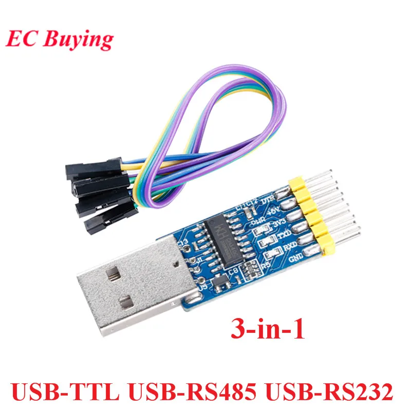 3-in-1 CH340 USB to USB-TTL/RS485/232 Serial Port Converter Module Multi-Function Communication Conversion Adapter Board