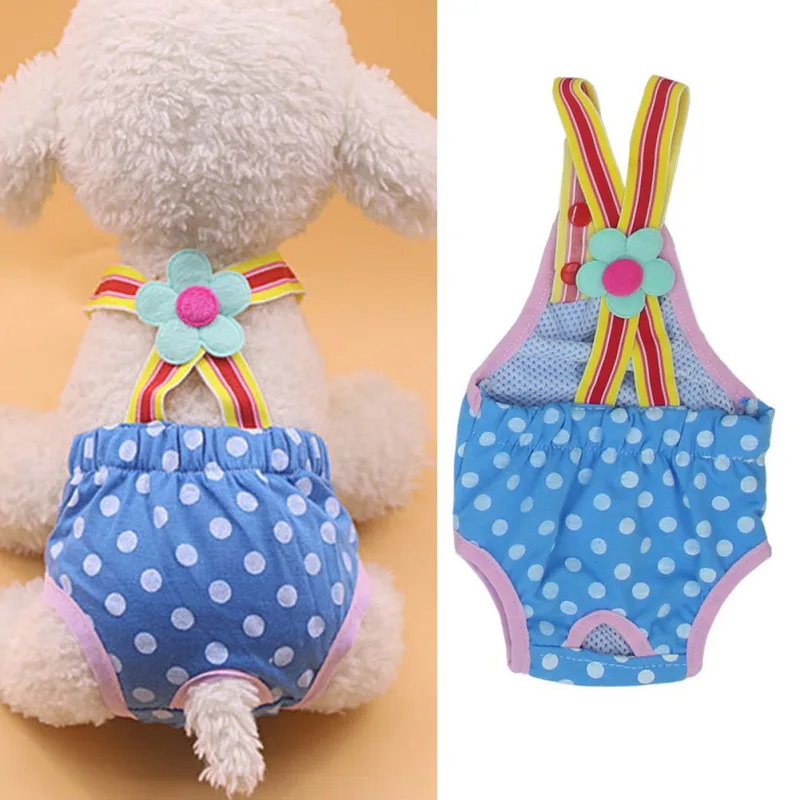 Washable Female Dog Diaper Sanitary Shorts Panties Pet Physiological Pants Dog Clothes Dot Print Underwear Briefs Pet Products