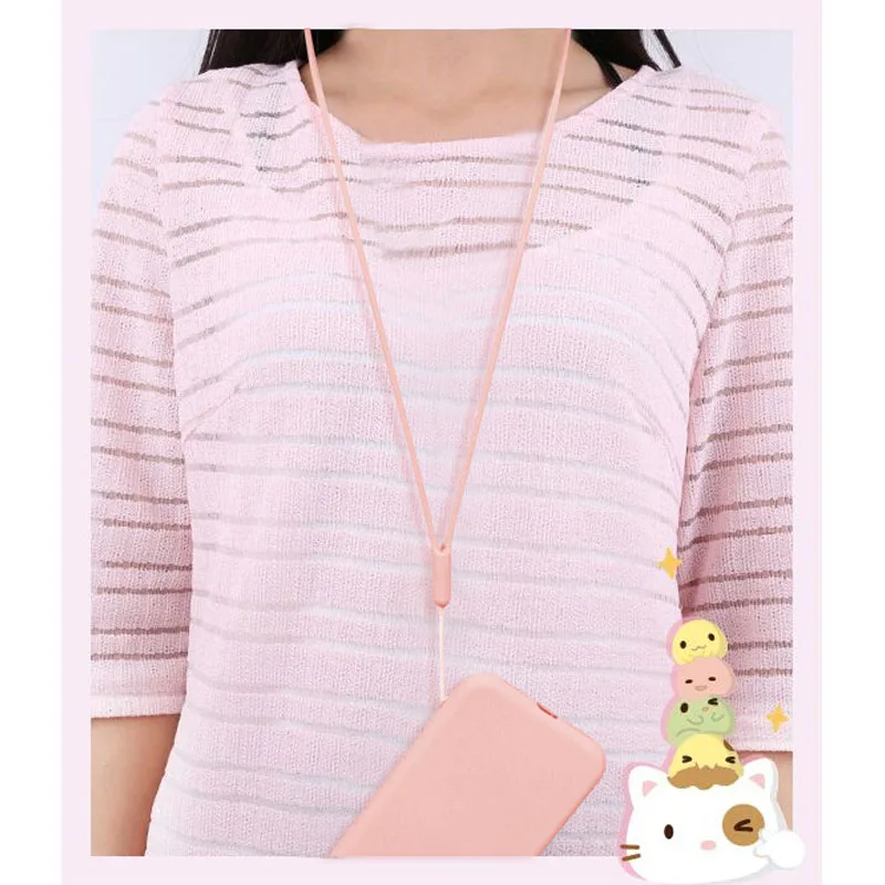 Cordino lungo in Silicone per cellulare cordino per telefono cinturini per polso cordini portachiavi cinturino carta d'identità palestra cavo per Badge USB corda per appendere