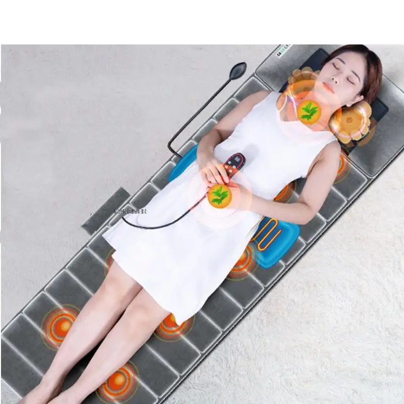 Whole body multifunctional massage mattress, household cervical spine back waist electric heating massage equipment pillow