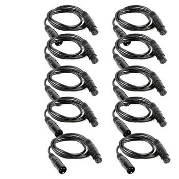 10 개/몫 1 미터 길이 3 핀 신호 연결 무대 조명 무대 조명 액세서리 용 DMX 케이블 1m dmx 케이블