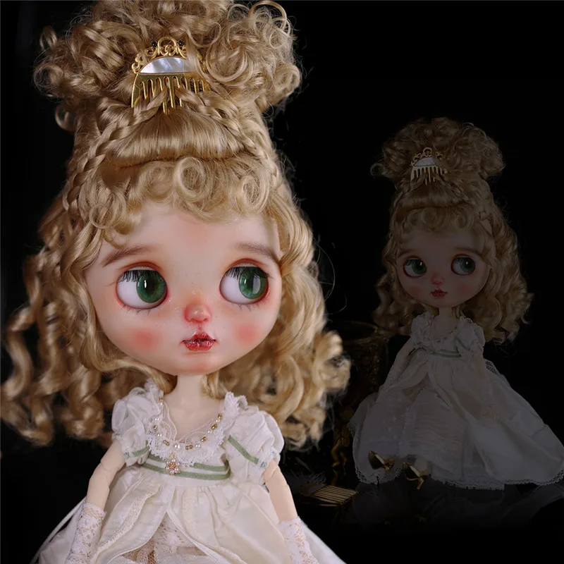 BJD Doll wig suitable for Blythe size Imitation mohair retro hair braid doll accessories (accessories not included)