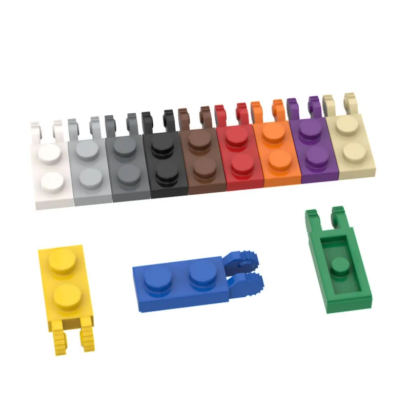 10Pcs MOC Parts 44302 Hinge Plate 1 x 2 Locking with 2 Fingers On End Compatible Bricks