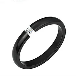 4MM Cubiz Zircon CZ Titanium Steel Ring for Women