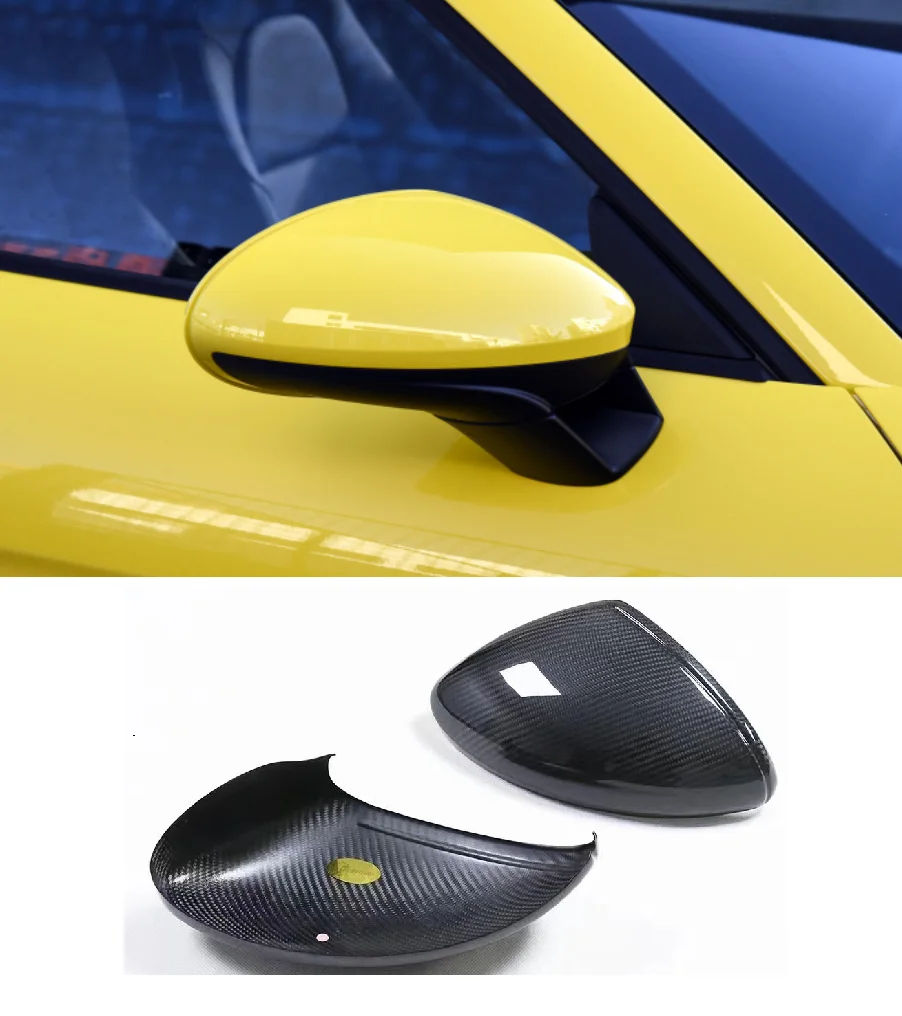 

Real Dry Carbon Fiber Car View Mirror Cover Caps Fit For Porsche 718 982 Cayman Boxter 2016 2017 2018 2019 2020 2021