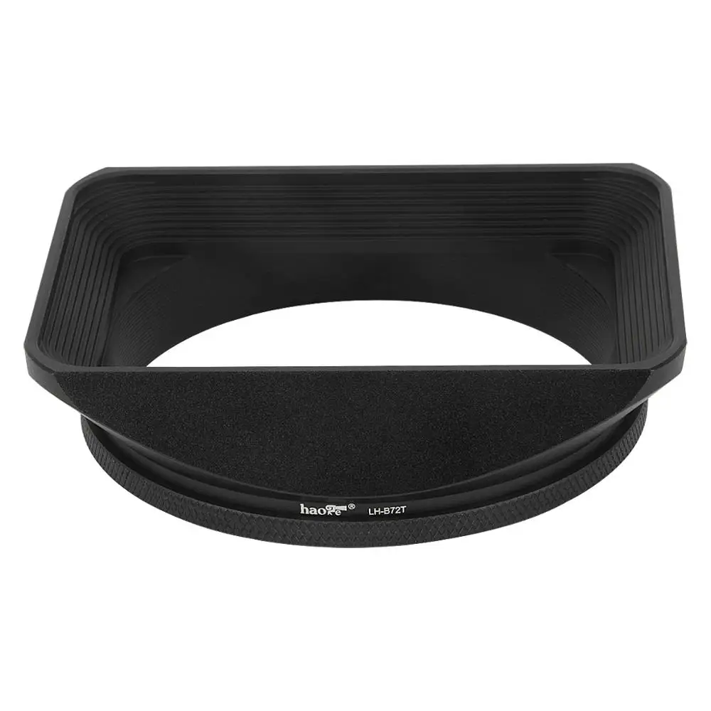 Haoge 72mm Square Metal Lens Hood with Cap for 72mm Canon Nikon Leica Zeiss Nikkor Fuji Lens and 72mm Filter Thread Lens