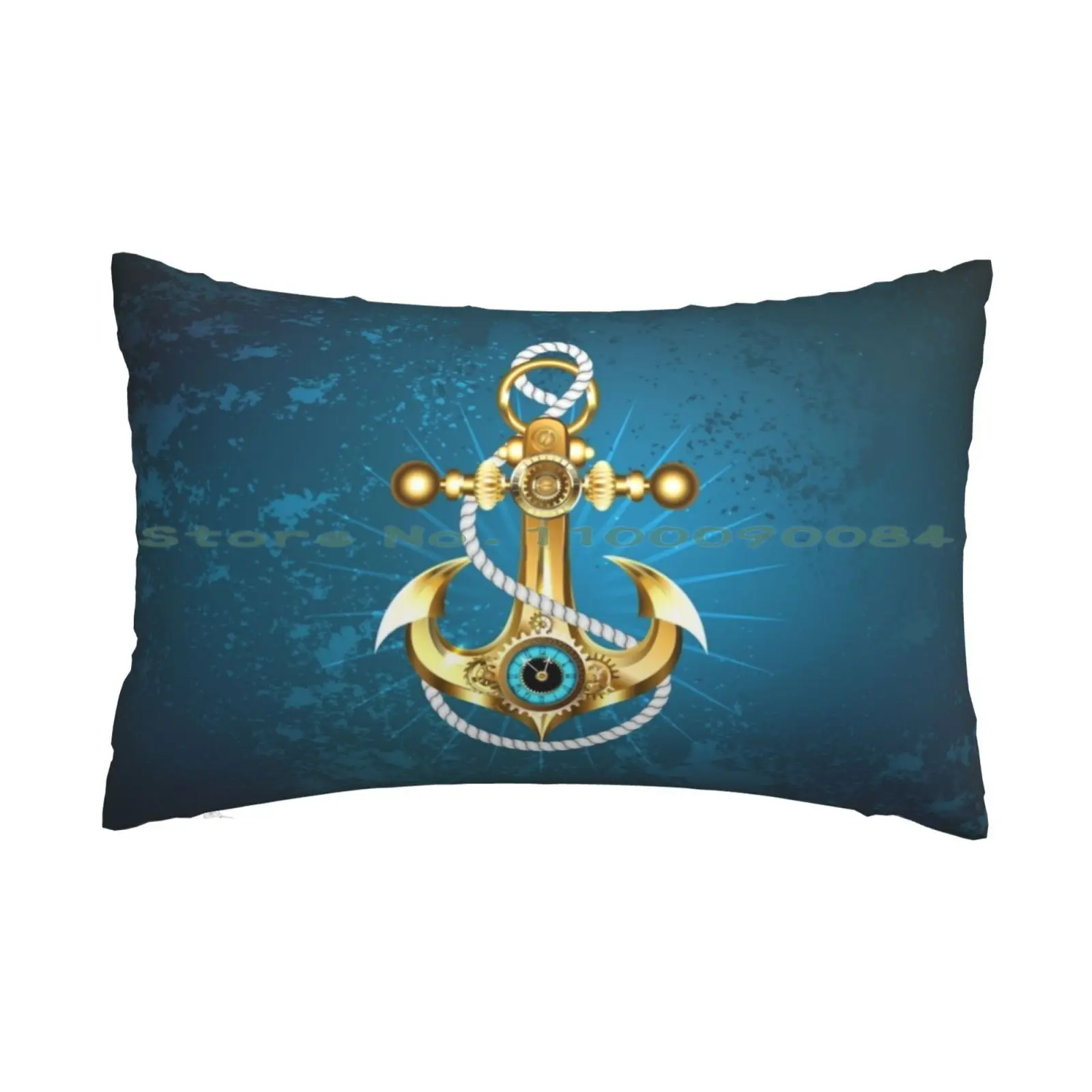 Anchor With Clock ( Steampunk ) Pillow Case 20x30 50*75 Sofa Bedroom Crypto Currency Doge Coin Dogecoin To The Moon Dogecoin