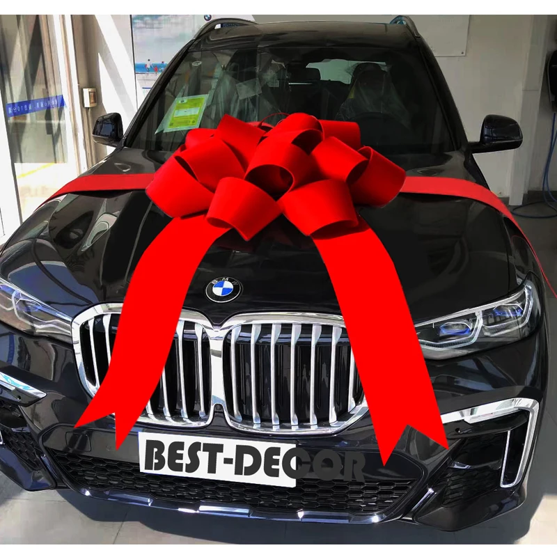 Large Red Bow for Car Decoration, New Car Delivery Ceremony Decorative Bow, Auto Vehicle Exhibition Ornament
