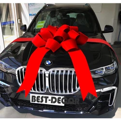 Large Red Bow for Car Decoration, New Car Delivery Ceremony Decorative Bow, Auto Vehicle Exhibition Ornament