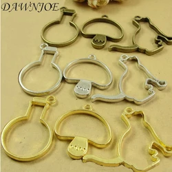 Cat Mushroom Pill Bottle UV Epoxy Resin Metal Frame Photo Frame Accessories Pendant Base DIY Making Jewelry Supplies Finding