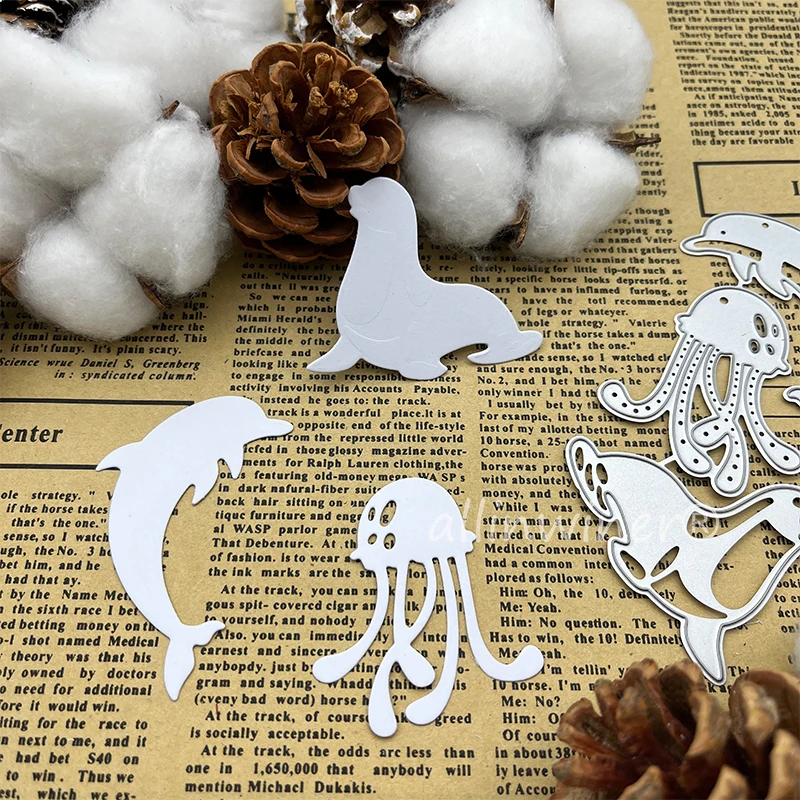 Octopus Dolphin Allinwiner Metal Cutting Dies DIY Scrapbooking Album Paper Cards Decoration Crafts Embossing Die Cuts Handmade