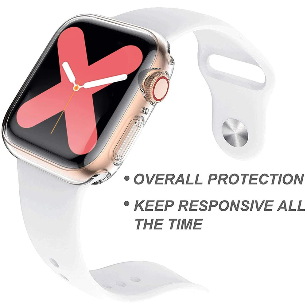 Funda para Apple Watch 8/7/6/5/4 49MM 41MM 45MM 40MM 44MM, Protector de pantalla de TPU transparente, suave y delgado para iWatch 3/2 38 42MM