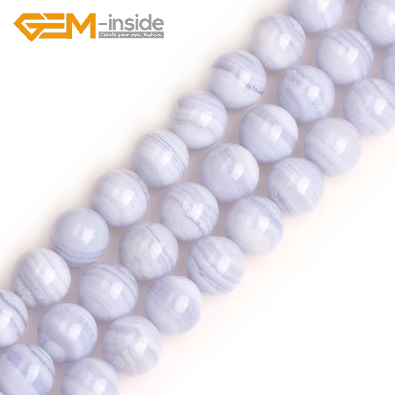 Round Natural Chalcedony Beads Natural Stone Beads 6mm-12mm Loose Bead For Bracelet or Necklace Making Strand 15\