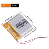 2Pcs/lot 582728 3.7V 400mAh Rechargeable li-Polymer Li-ion Battery For Q50 G700S K92 G36 Y3 Children's smart watches mp3  602828