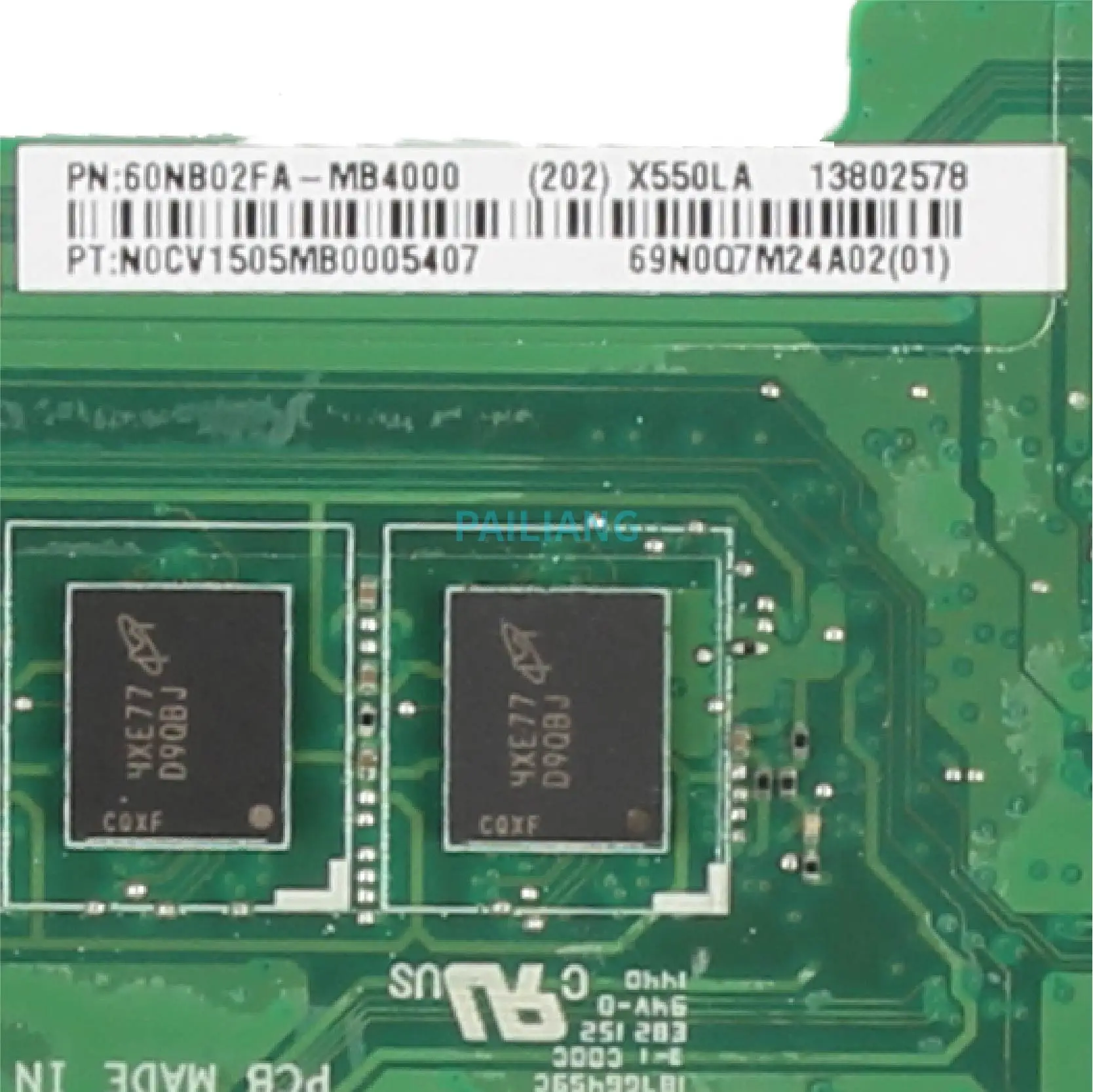 Imagem -05 - Pailiang Placa-mãe do Portátil para Asus X550ld Rev: 2.0 60nb02fa Mainboard Núcleo Sr16q I34010u Ddr3