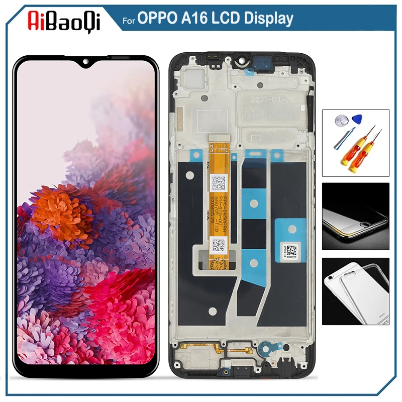 

Original For OPPO A16 2021 LCD Display Screen Touch Digitizer Assembly For 6.52 inch OPPO CPH2269 A16S With Frame Replace