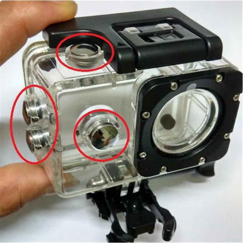 SJCAM SJ4000 akcesoria duże klawisze wodoodporny ochronny obudowa obudowa Shell dla SJ4000AIR SJ9000 SOOCOO C30 EKEN H9 kamera akcji