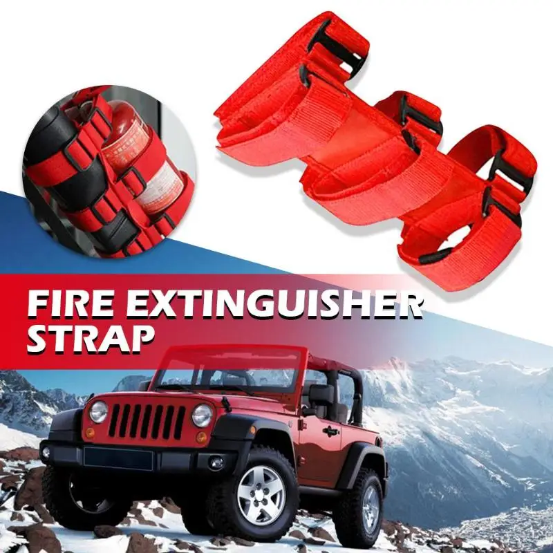 Car Roll Bar Fire Extinguisher Holder Car Accessories Fire Extinguisher Mount Strap for Jeep Wrangler TJ JK JL 97-18