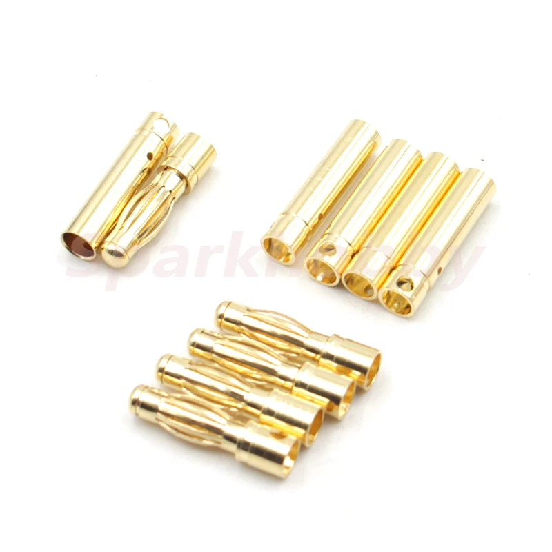 10PCS/5Pairs Amass Banana Plug 2.0mm 3.5mm 4.0mm Female Male Connectors Bullet Gold Plated Copper Head RC Drone Airplane Parts