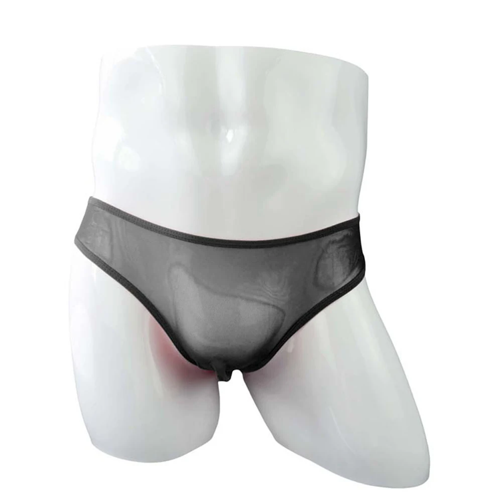 Low-Waist Sexy Underwear Men Viscose Transparent  Mesh Gauze Briefs Panties Tрусы Mужские   ZJH007