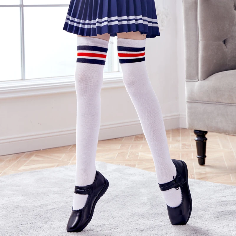 Student Socks Child Over Knee Stockings High Tube Long Socks Kids Dance Sport Cotton Soccer Socks image 4