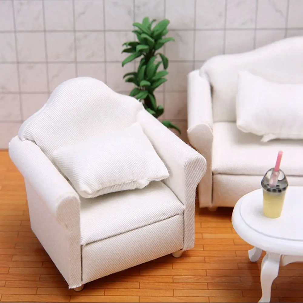 1:12 Cute Doll Chair Stool Miniature Sofa Dollhouse Miniatures Accessories Simulation Furniture Model Toys Kids Pretend Play Toy