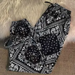 Paisley Women Vintage Trousers Summer Long Pants Bloomers Chiffon Pencil Thin