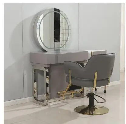 Hairdressing mirror specially designed for barbershop mirror stage and hair salon simple web celebrity double-sided mirror style