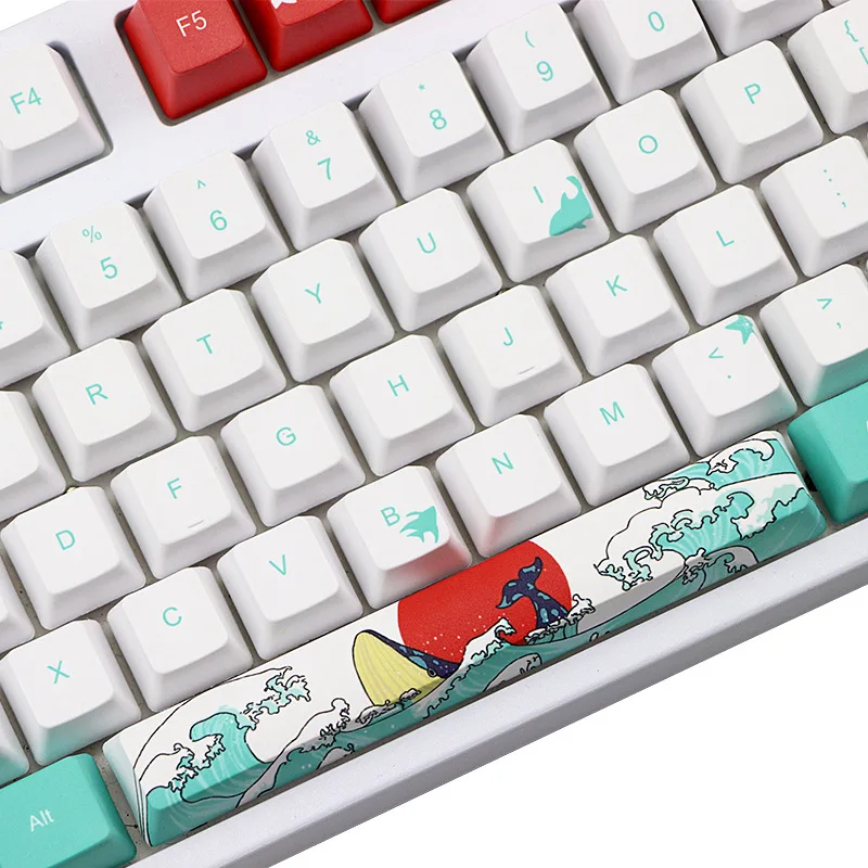 Desain Keren Laut Karang Keycaps Lima Sisi Sublimasi 6.25U Spasi Jepang/Korea/Rusia 110 Kunci Profil OEM