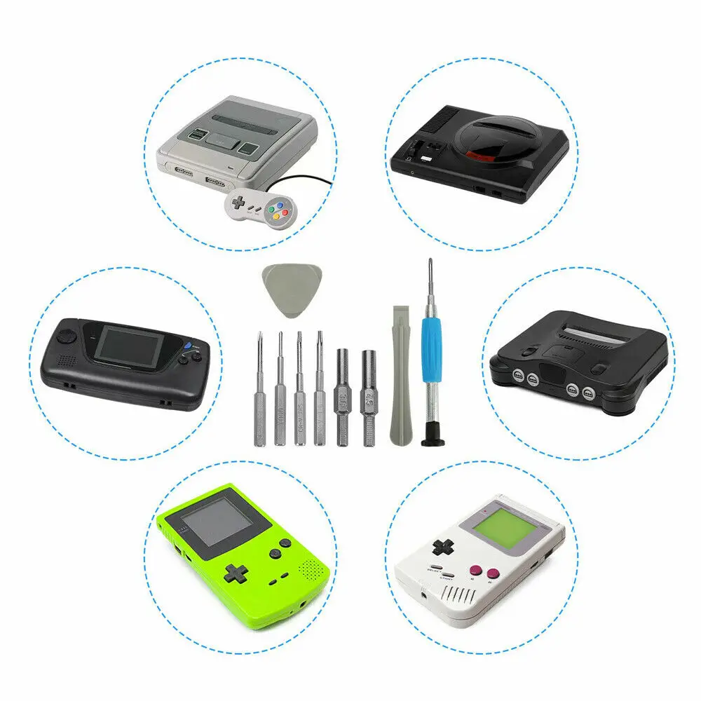 10-in-1 Phillips Triwing Schraubendreher Bit Set Konsole/Patrone Reparatur Werkzeug Für Nintendo Schalter NES N64 NGC Wii GBC Sega etc.