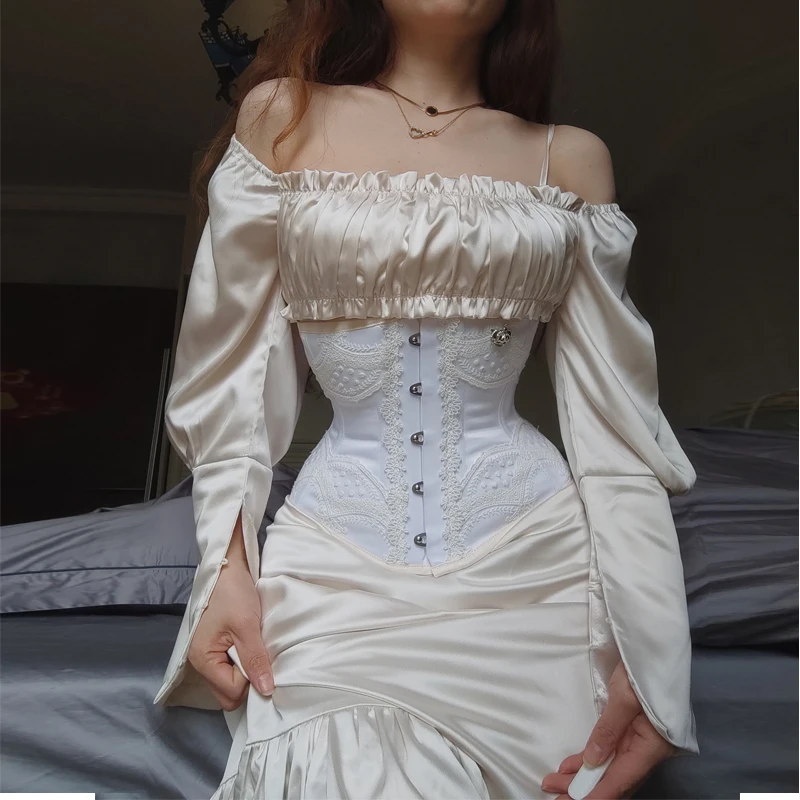 Annzley Summer Corset White Lace Waist Slimming Corset  For Women 2019