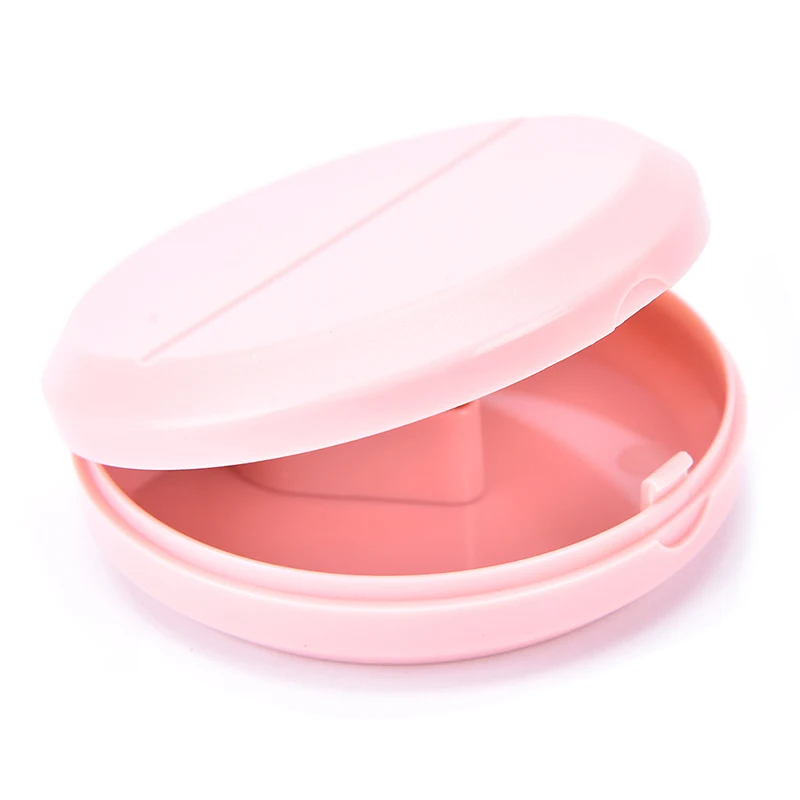 3 Colors Portable Pill Cutter Splitter Divide Storage Case Medicine Cut Compartment Box Holder New Green White And Pink