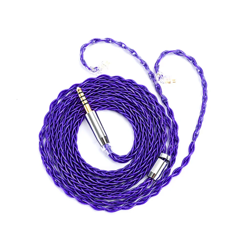 8 Core Purple silver foil wire MMCX 0.78mm TFZ 0.78QDC