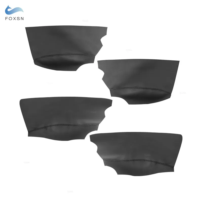 Car Accessories Microfiber Leather Interior Door Armrest Panel Cover Sticker Trim 4pcs Black For Toyota Verso 2009 - 2014 2015