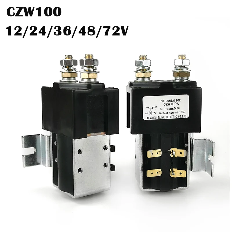 CZW100 1ON(Normally Open）DC Contactor for forklift handling wehicle car winch  12V 24V 36V 48V 60V 72V Contactor dc