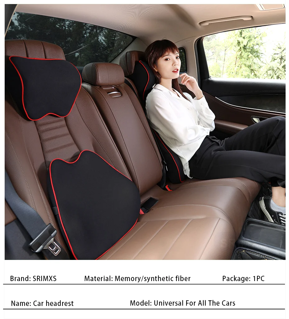 Memory Cotton Foam Auto Nacken kissen Kopfstütze für Auto kissen Lendenwirbel säule atmungsaktive Autos itz kissen Taillen stütze – Detail 1