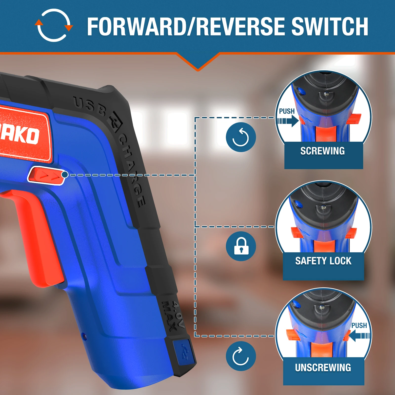 Chave de fenda elétrica, sorako 3.6v sem fio chave de fenda 6nm, conjunto de chave de fenda de energia recarregável, bateria de iões de lítio 2.0ah, luz led