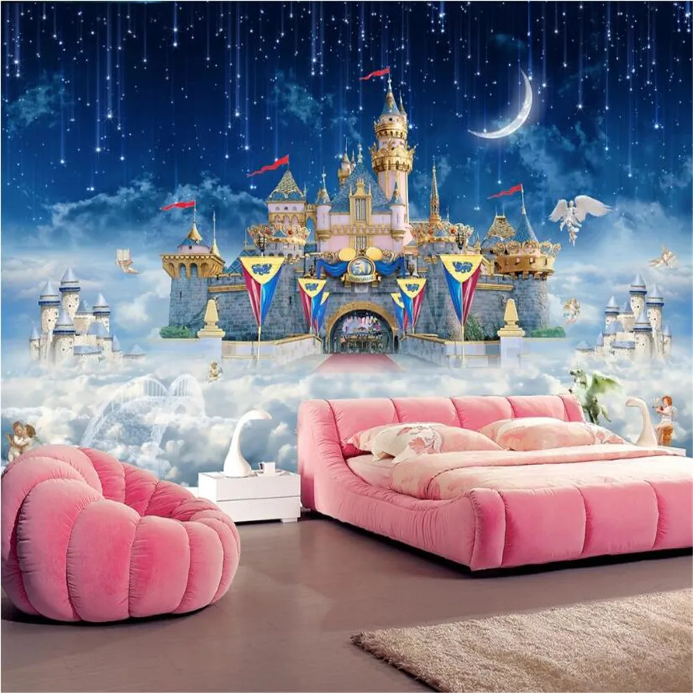 

Milofi custom 3D printing wallpaper mural fantasy sky castle cartoon children's room science fiction starry sky background wall