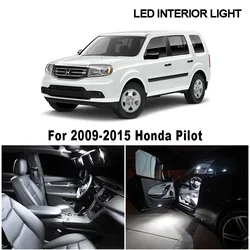 15pcs Super Bright Canbus White Car LED Light Bulbs Interior Kit For 2009-2013 2014 2015 Honda Pilot Map Dome License Plate Lamp