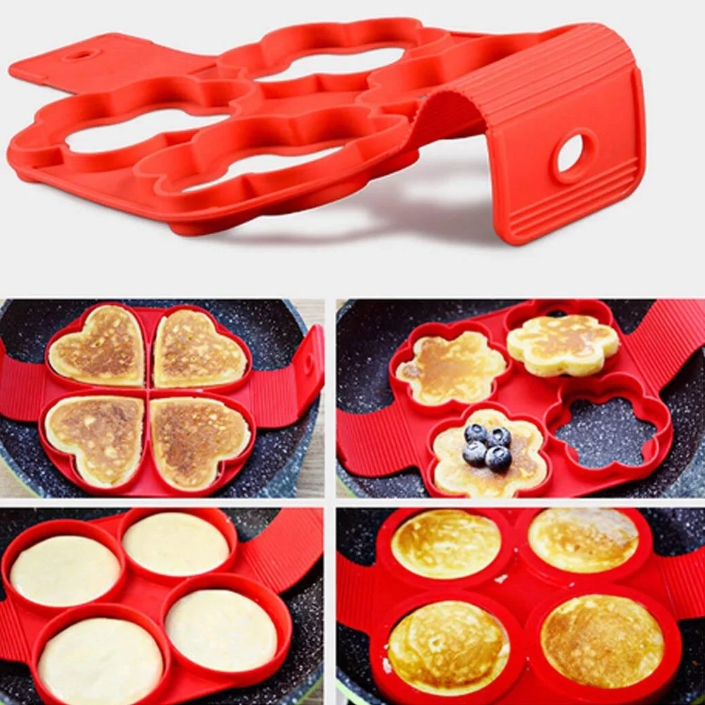 Silicone Non Stick Fantastic Egg Pancake Maker Ring Kitchen Baking Omelet Moulds Flip cooker Egg Ring Mold  CF-226