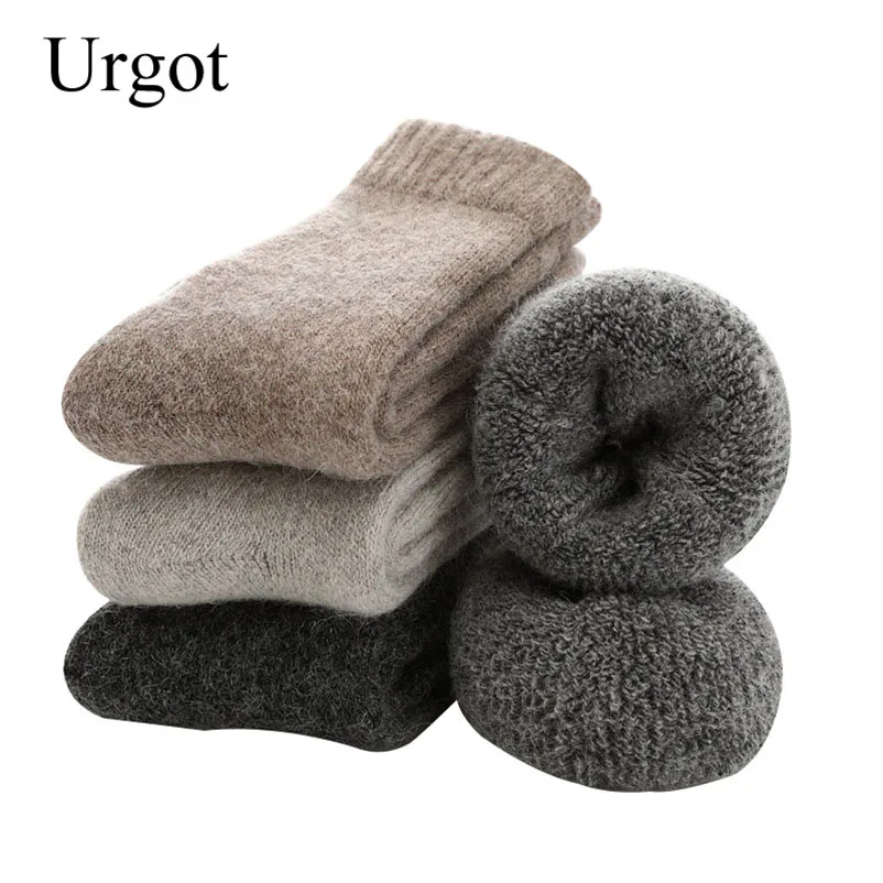 

Urgot 3 Pairs Super Thicker Socks Wool Rabbit Socks Against Cold Snow Russia Winter Warm Funny Happy Male Men Socks Meias