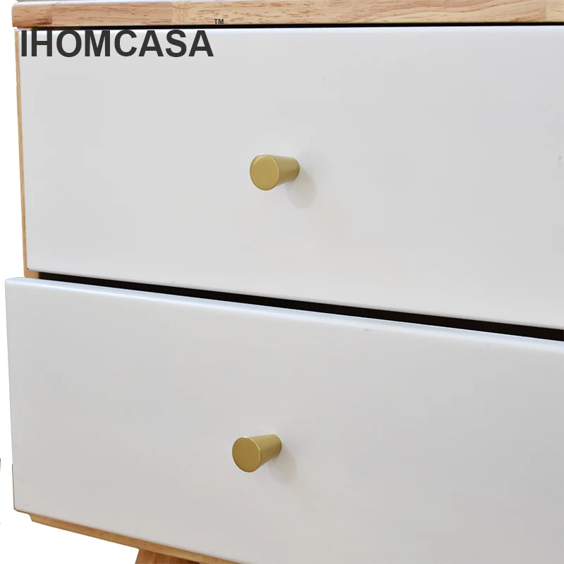 IHOMCASA Round Brass Gold Furniture Handles For Drawers Bathroom Kitchen Storage Cabinet Pulls Wardrobe Shoe Cupboard Door Knob