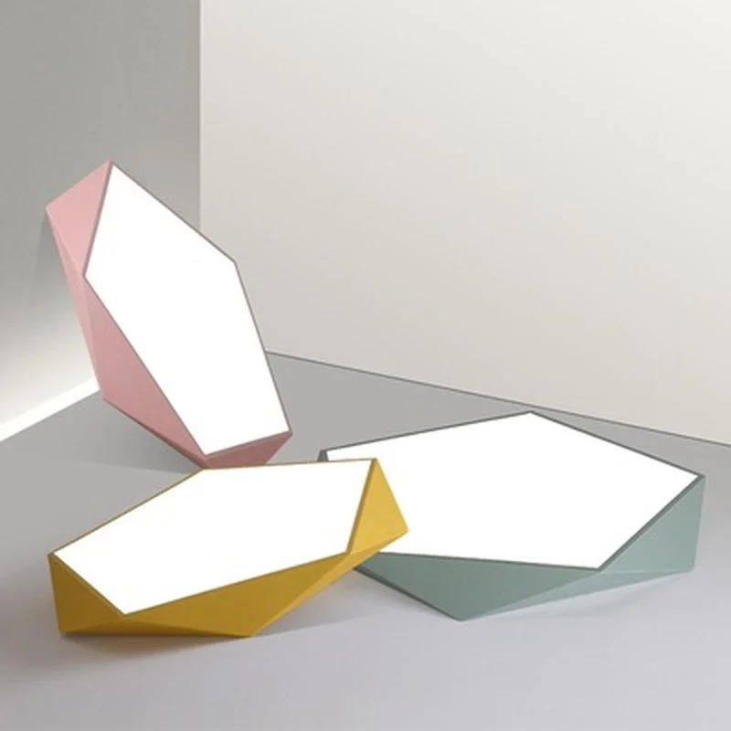 

Creative Geometry Ceiling Lamps Bedroom Kids Room Plafondlamp Ultrathin 6cm Painted Iron Led Chandelier Ceiling Lamp Fixture