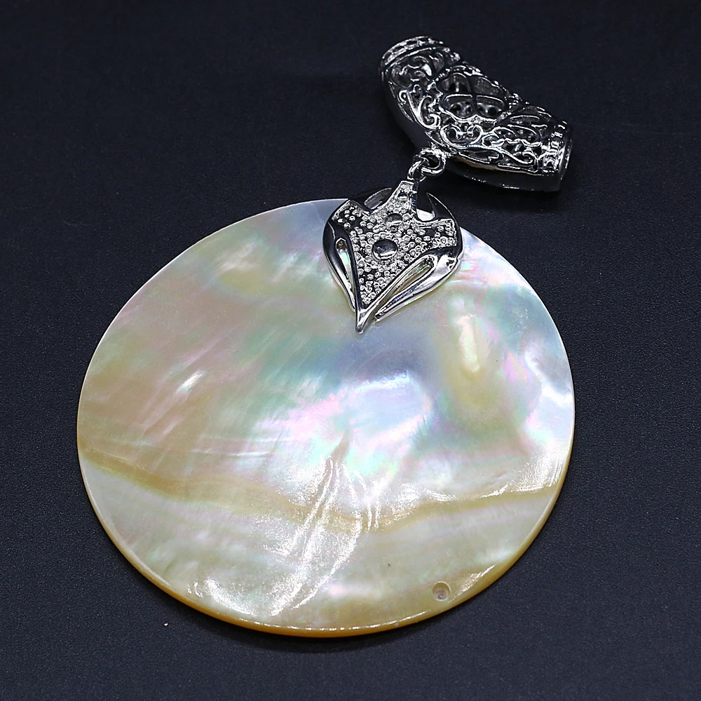 Natural Mother of Pearl Shell Round Pendant Exquisite Handmade Crafts Making Necklace Bracelet Accessories Jewelry For Women