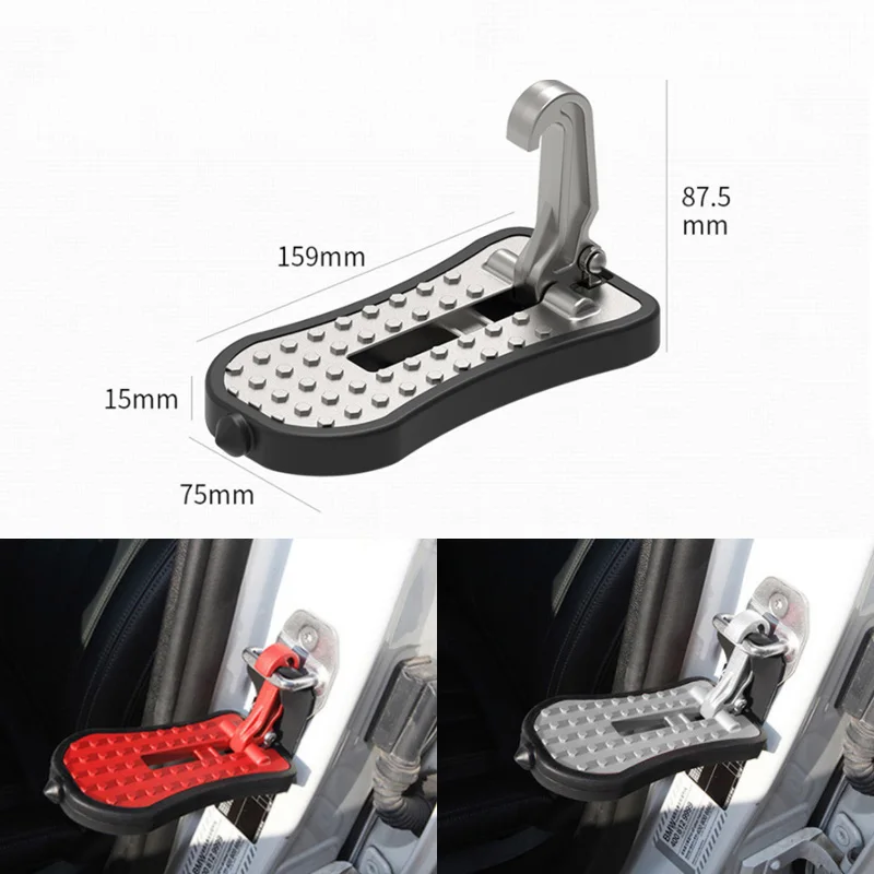 

1PC Auto Fold Stepping Car Accessorie Pedals Folding Stepping Easy Car Universal Foldable Pedal Roof Pedal Aluminum Alloy