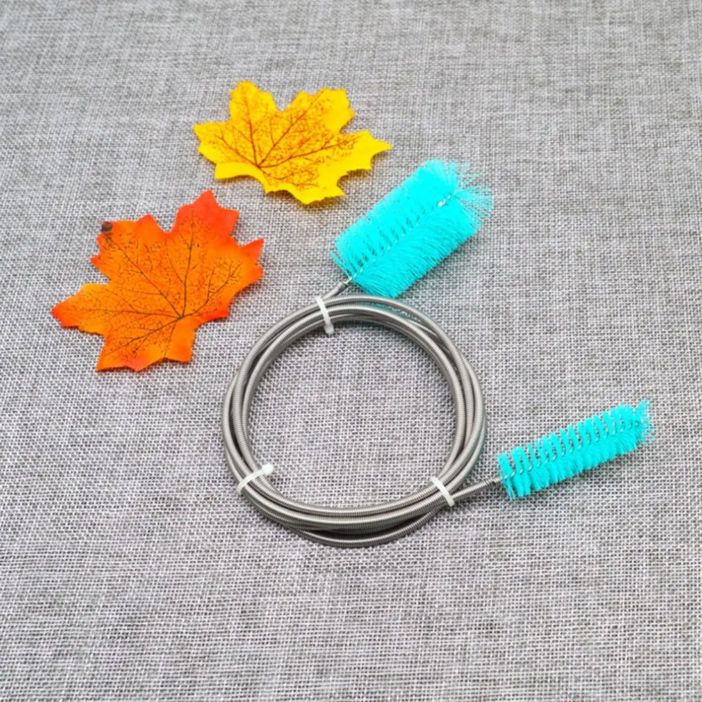 Cepillo de limpieza de tubos de acero inoxidable, limpiador de cepillos de tubo de manguera de bomba de filtro de tanque de peces de acuario Flexible de un solo extremo