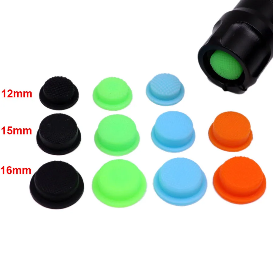 2pcs Switch Button Cap Silicone Boot Flashlight Waterproof Rubber Pad Light Torch Lantern Side Middle Tail Switch Cap